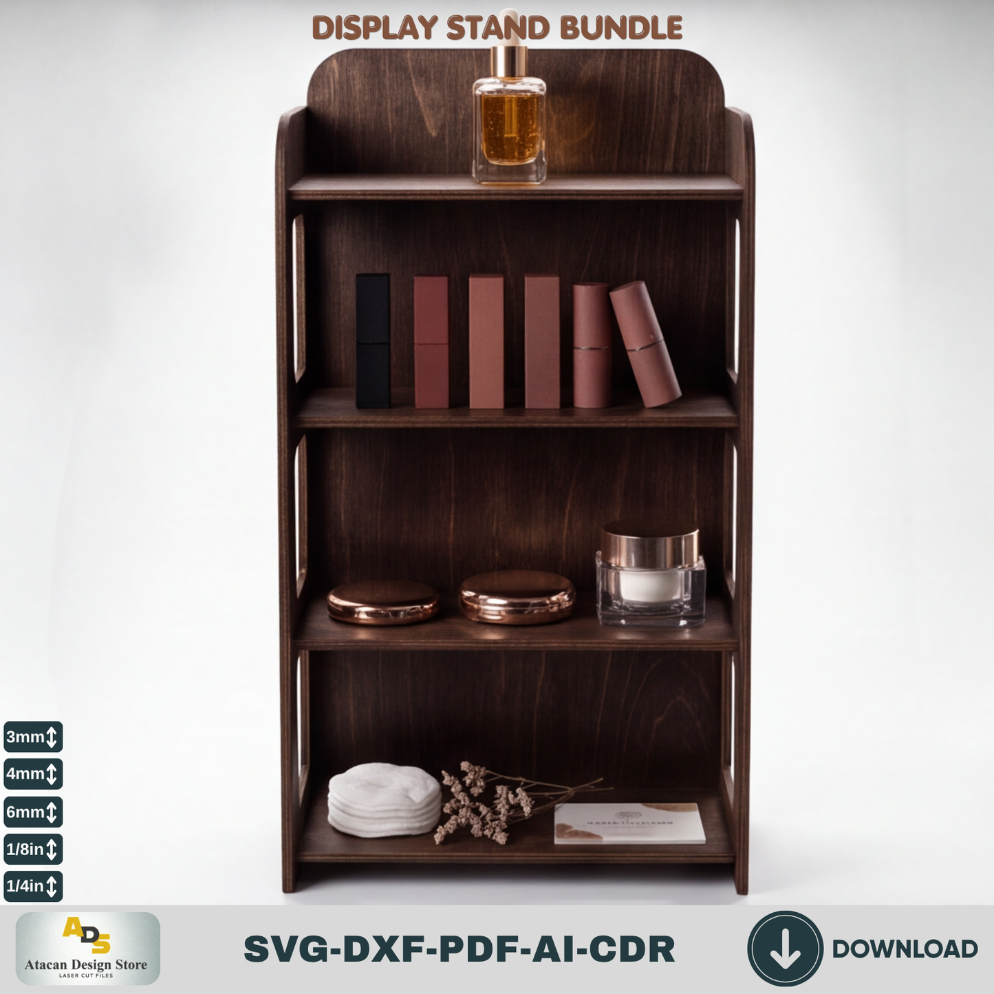 9 Display Stand Bundle Laser Cut SVG Wood Shelf Market Booth Template