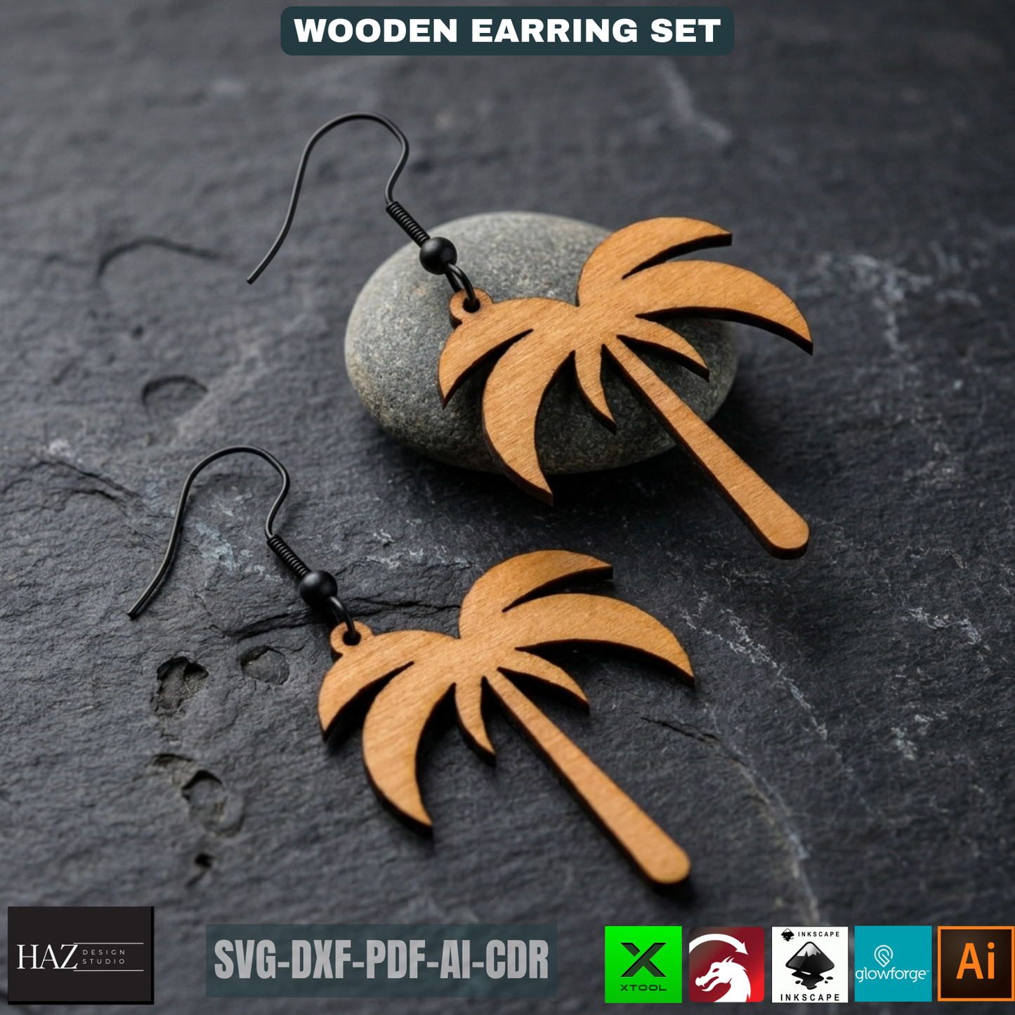 Unique Laser Cut Earring SVG Bundle - Modern Wooden Jewelry Designs - Craft Files for XTool 479