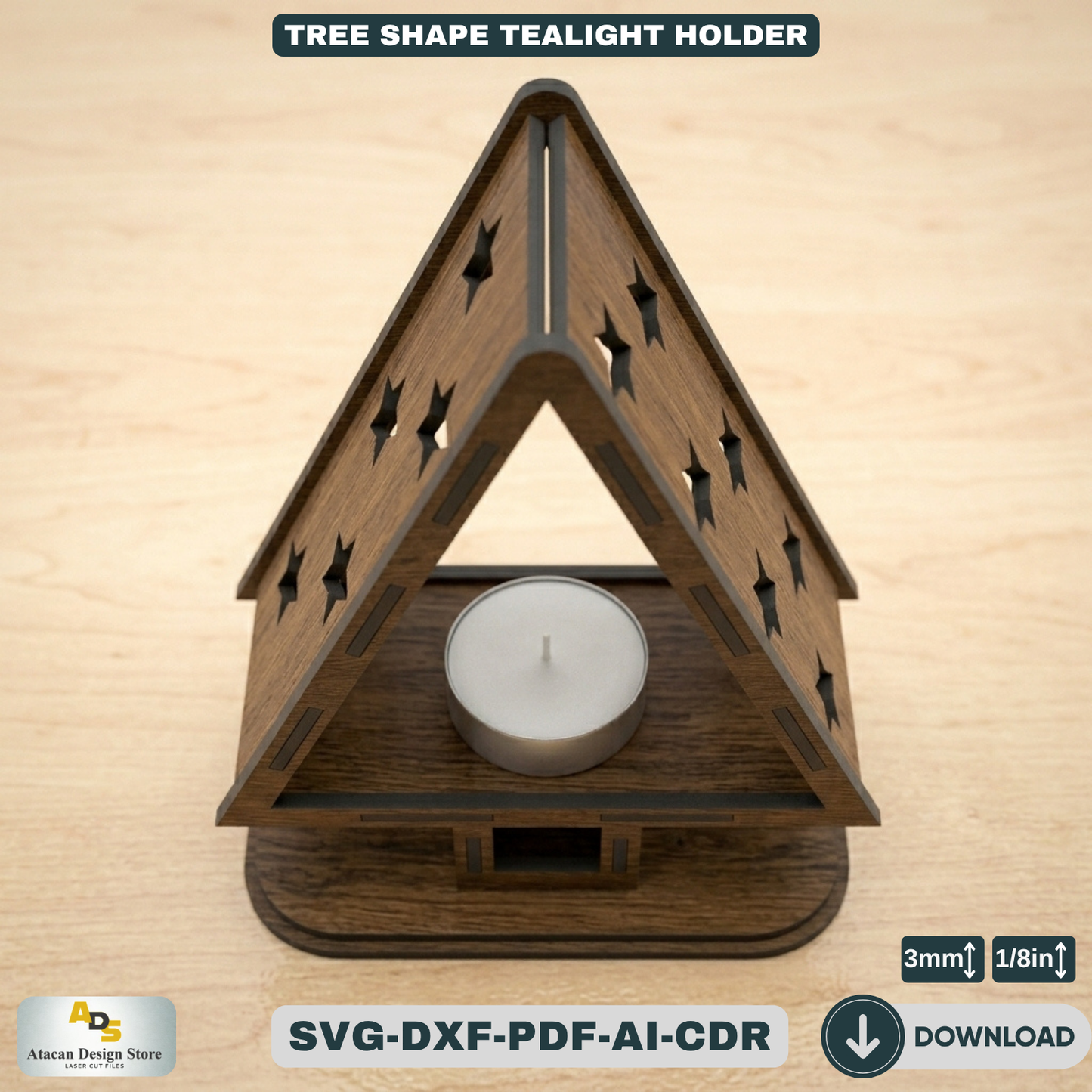 Tree Shape Tealight Holder Christmas Lantern Star Pattern Candle Stand Holiday Home Decor 343