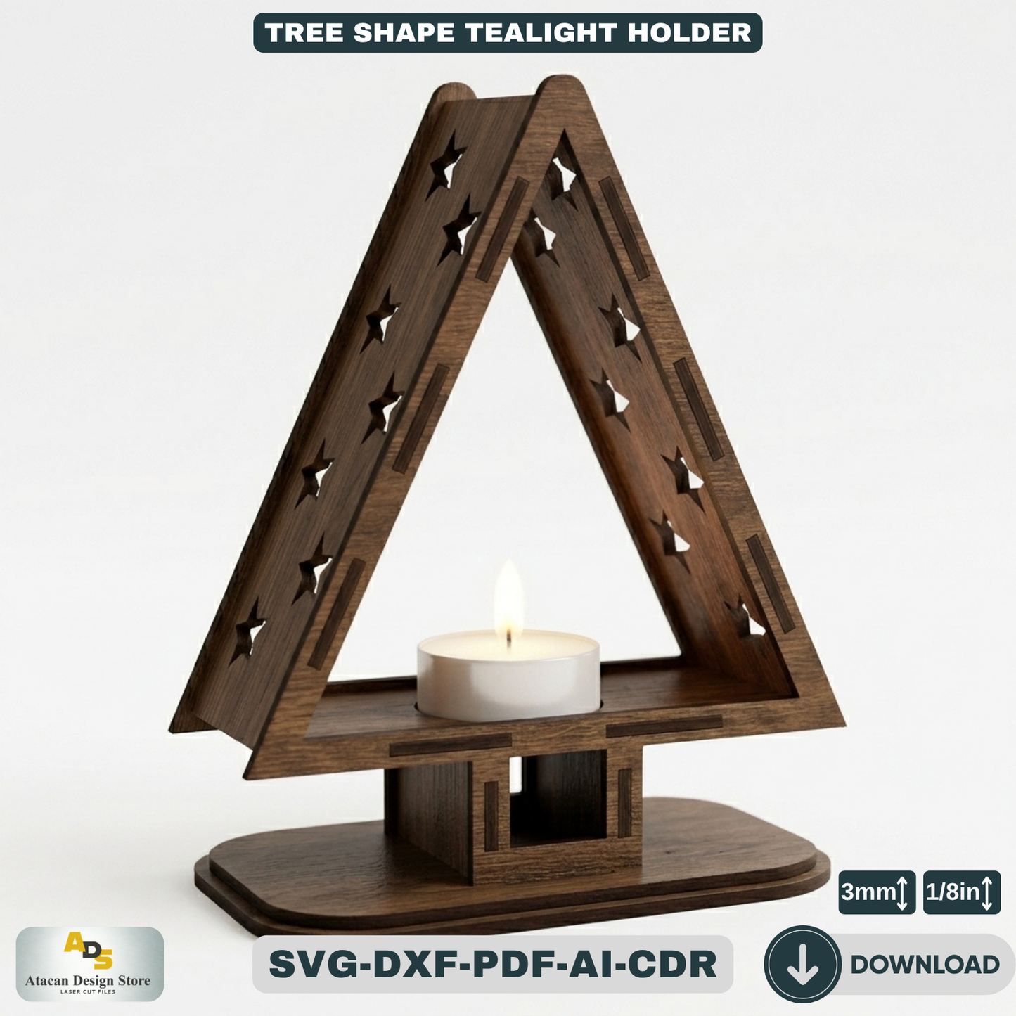 Tree Shape Tealight Holder Christmas Lantern Star Pattern Candle Stand Holiday Home Decor 343