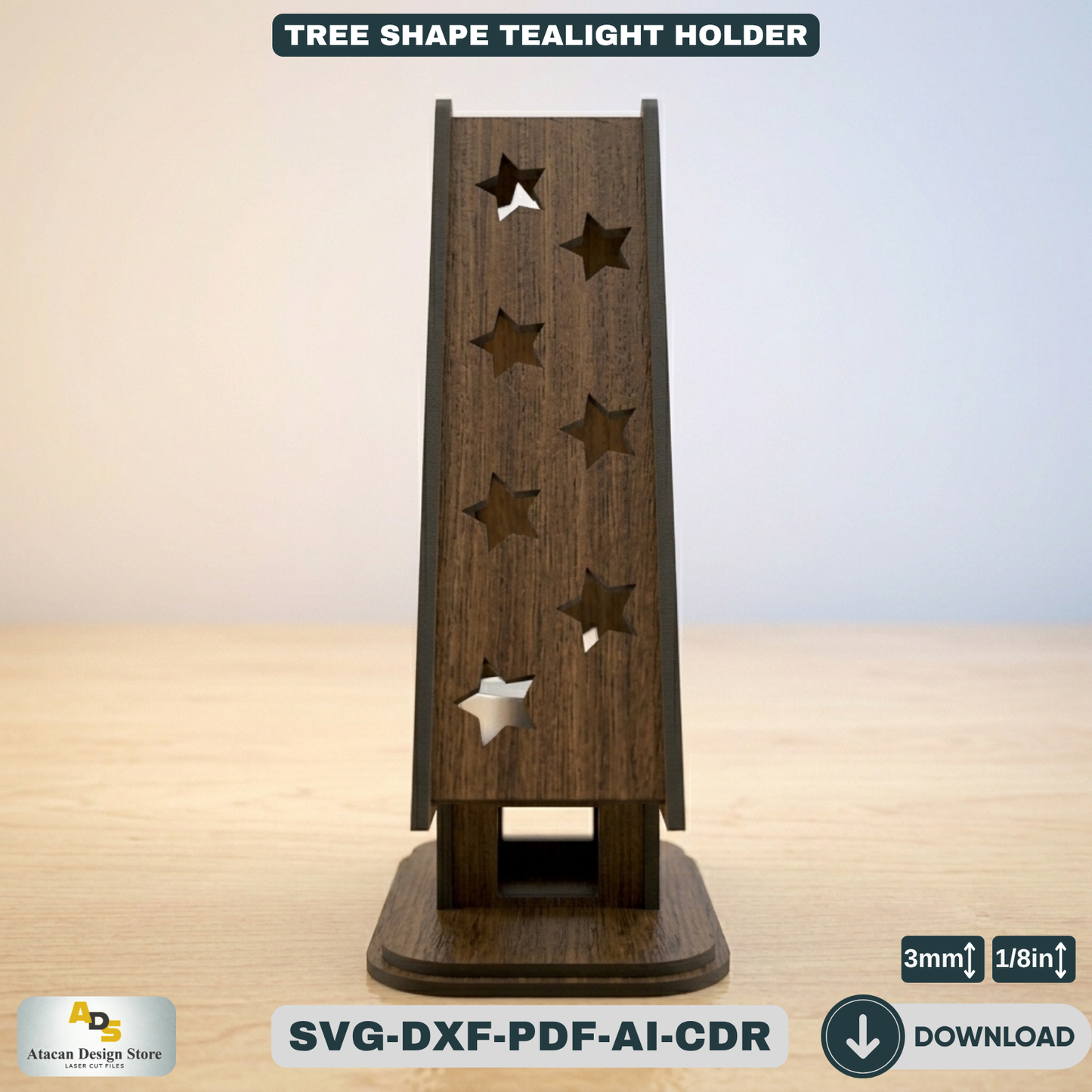 Tree Shape Tealight Holder Christmas Lantern Star Pattern Candle Stand Holiday Home Decor 343