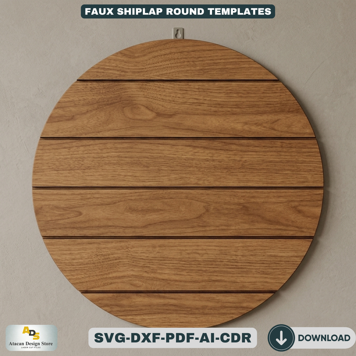 Faux Shiplap Blank Round / Blank Circle Engrave Lines / Door Hanger Nursery Name Sign 118
