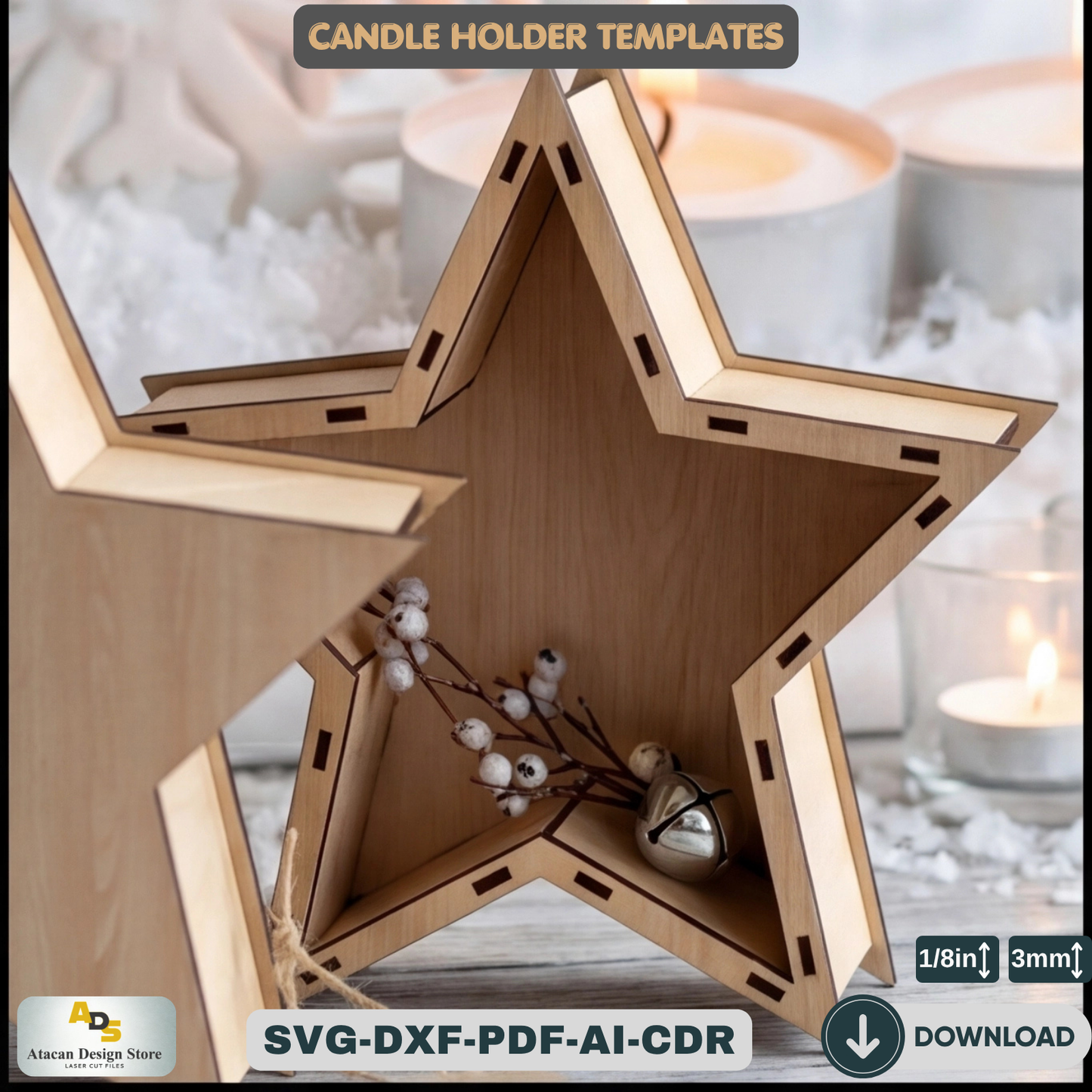 Star Box Laser Cut Files / Glowforge SVG / Laser Box Files ADS199
