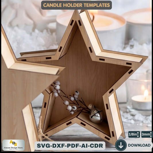 Star Box Laser Cut Files / Glowforge SVG / Laser Box Files ADS199