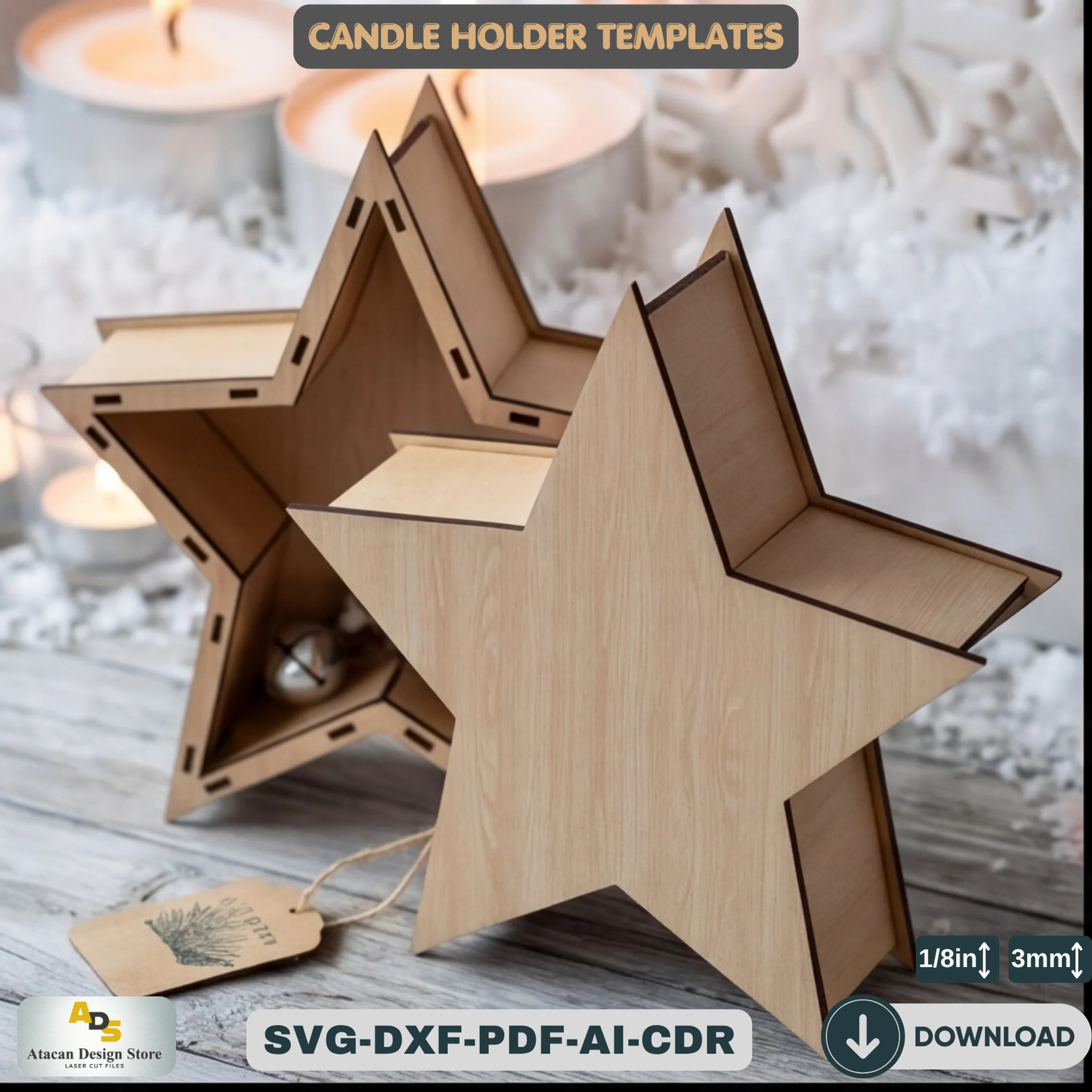 Star Box Laser Cut Files / Glowforge SVG / Laser Box Files ADS199