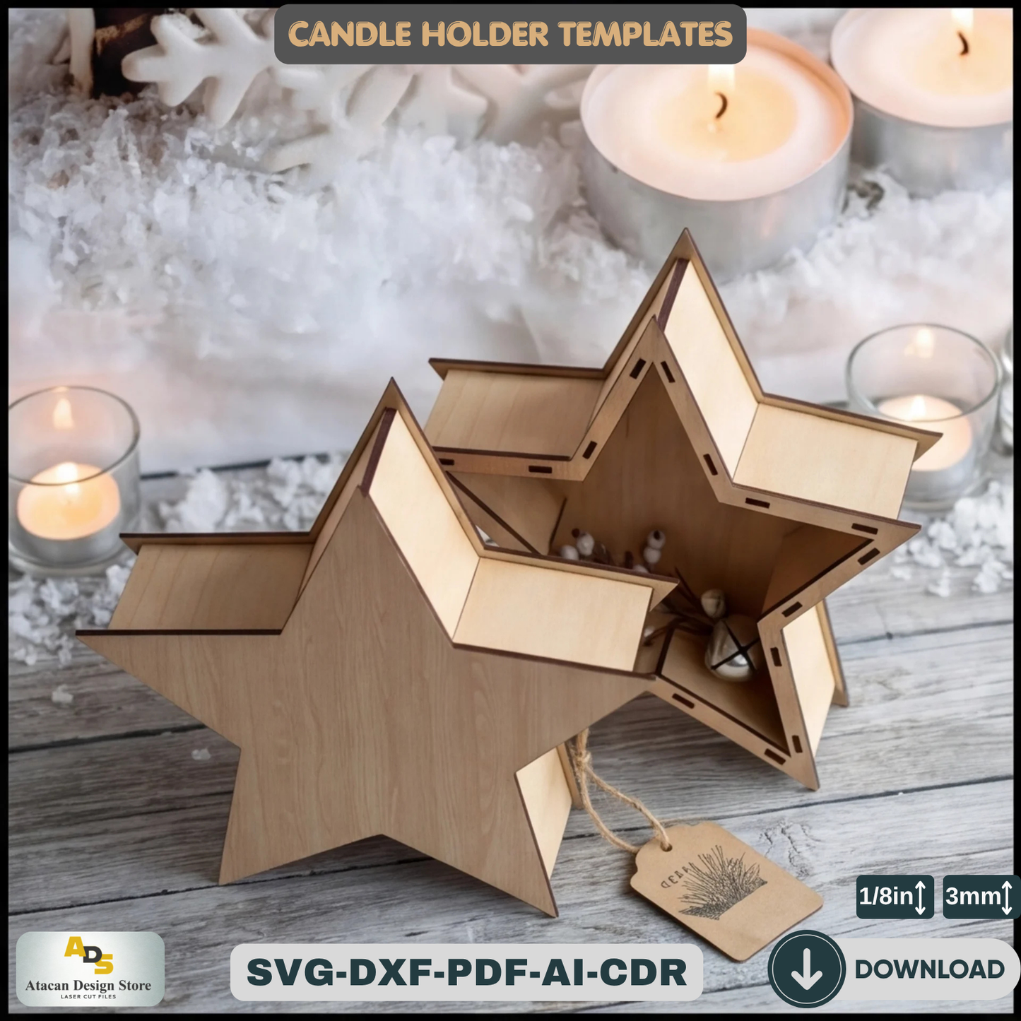 Star Box Laser Cut Files / Glowforge SVG / Laser Box Files ADS199