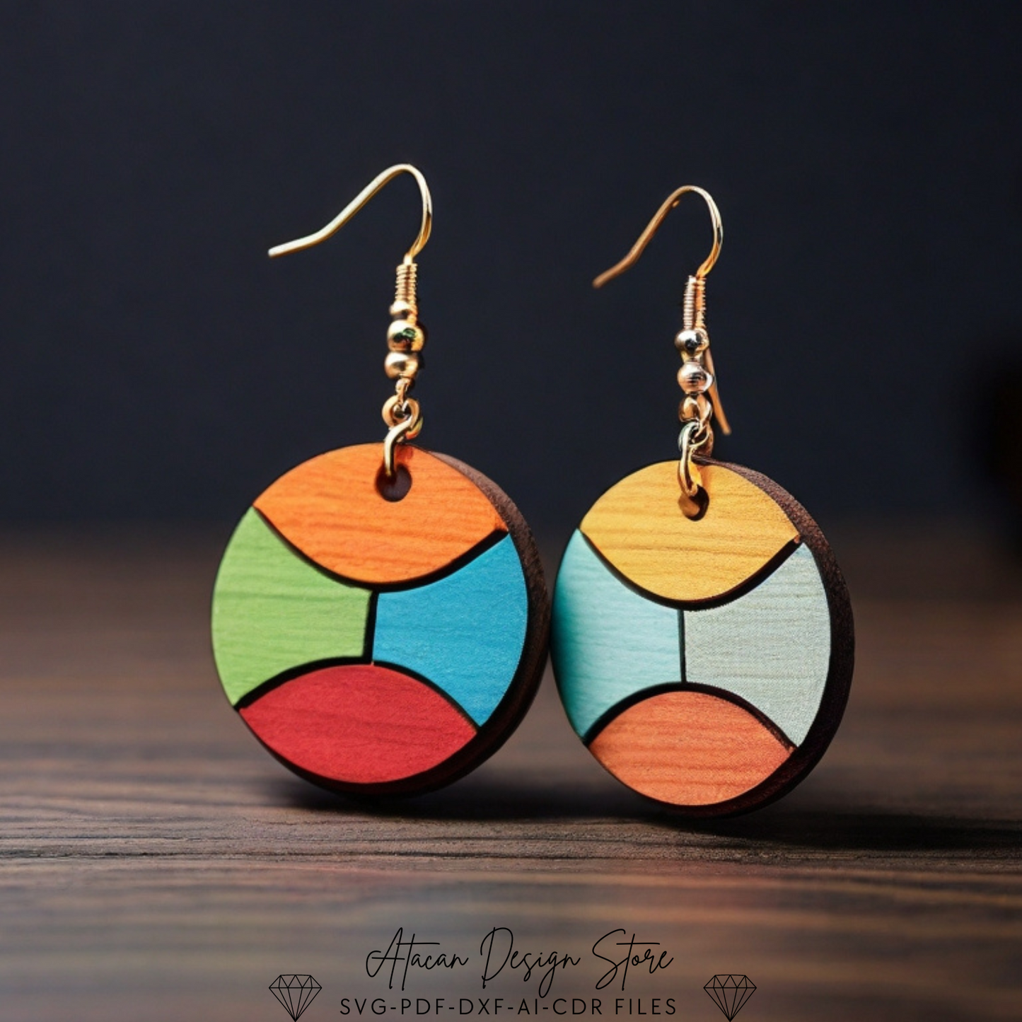 Colorful Rainbow Earrings Design Bundle | DIY Laser Cut Jewelry Patterns for Unique Crafting 682