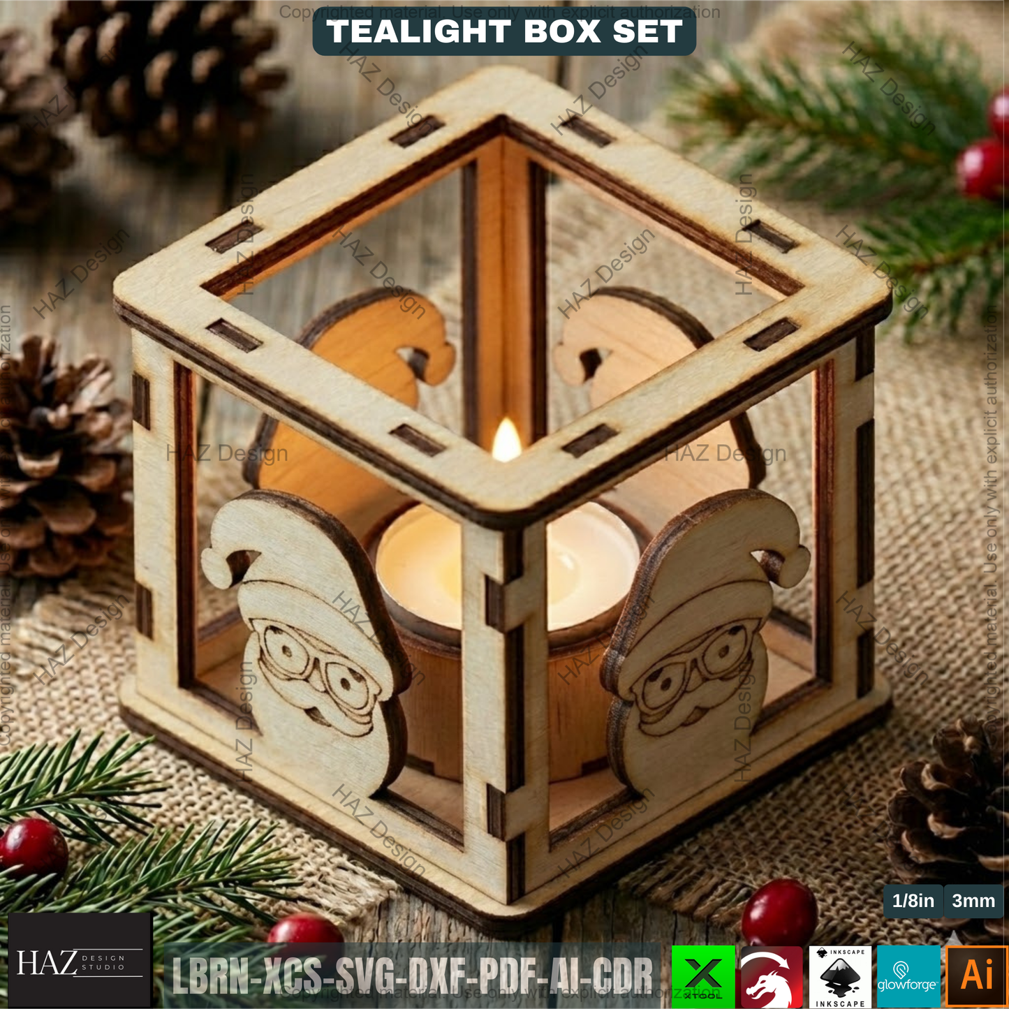 Lantern Laser Cut Plans, Wooden Candle Box Template, Christmas Table Centerpiece, Winter Home Decor 502