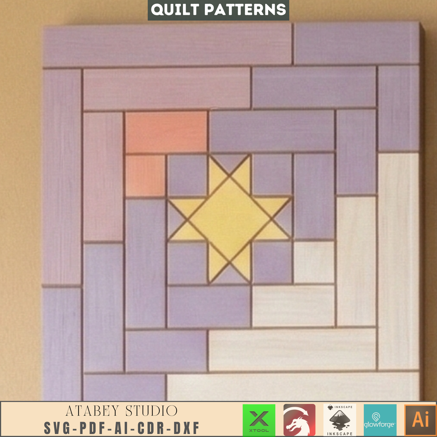 Quilt Block Patterns Geometric Wall Art Mosaic Panel DIY Patchwork Craft Blueprints 990