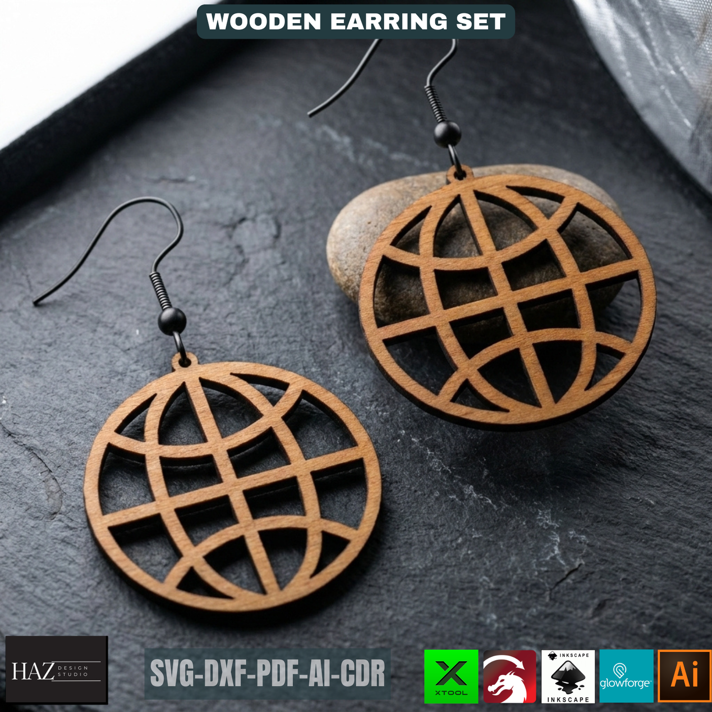 Unique Laser Cut Earring SVG Bundle - Modern Wooden Jewelry Designs - Craft Files for XTool 479