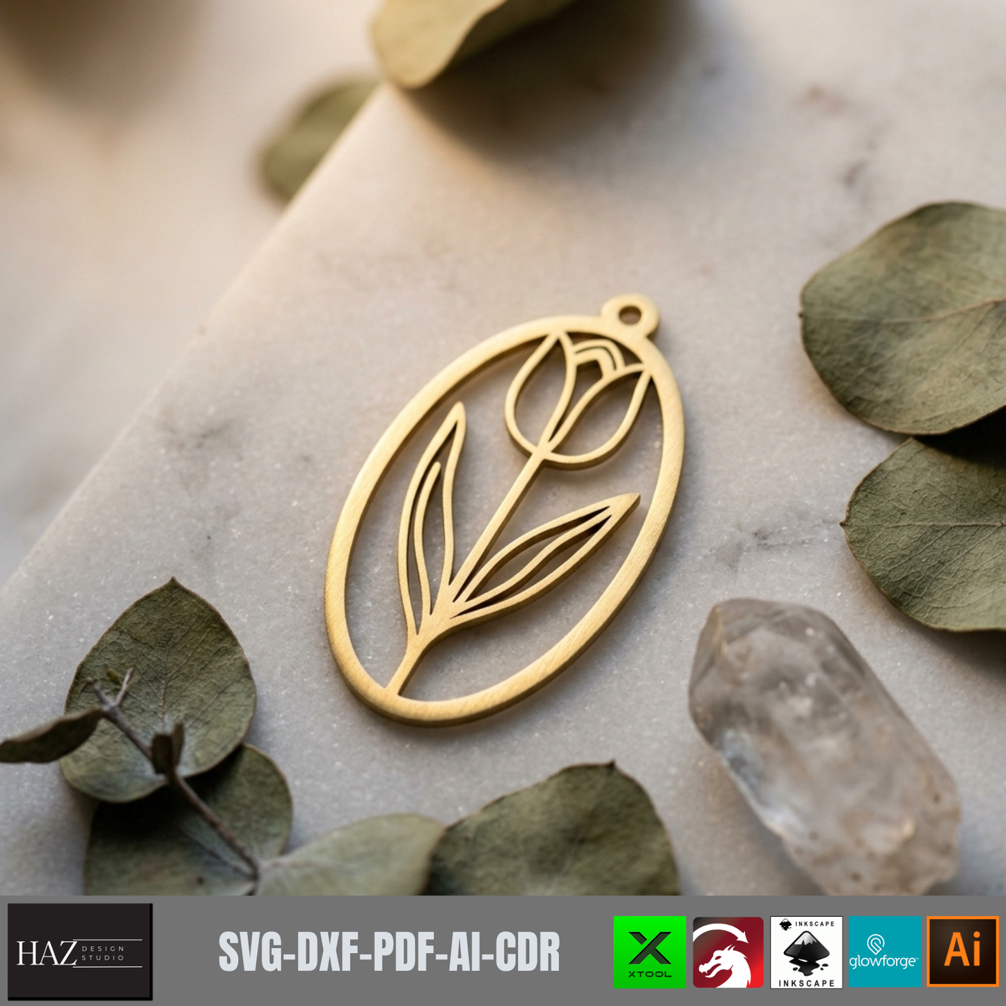 Botanical Earring Templates Floral Oval Pendant Wood Jewelry Patterns Rose Tulip Leaf Cutout Designs