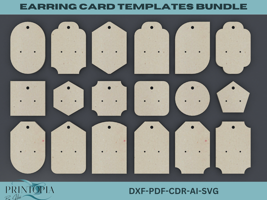 Earring Card Template Bundle – Perfect for Laser Cutting, Custom Jewelry Display Cards 132