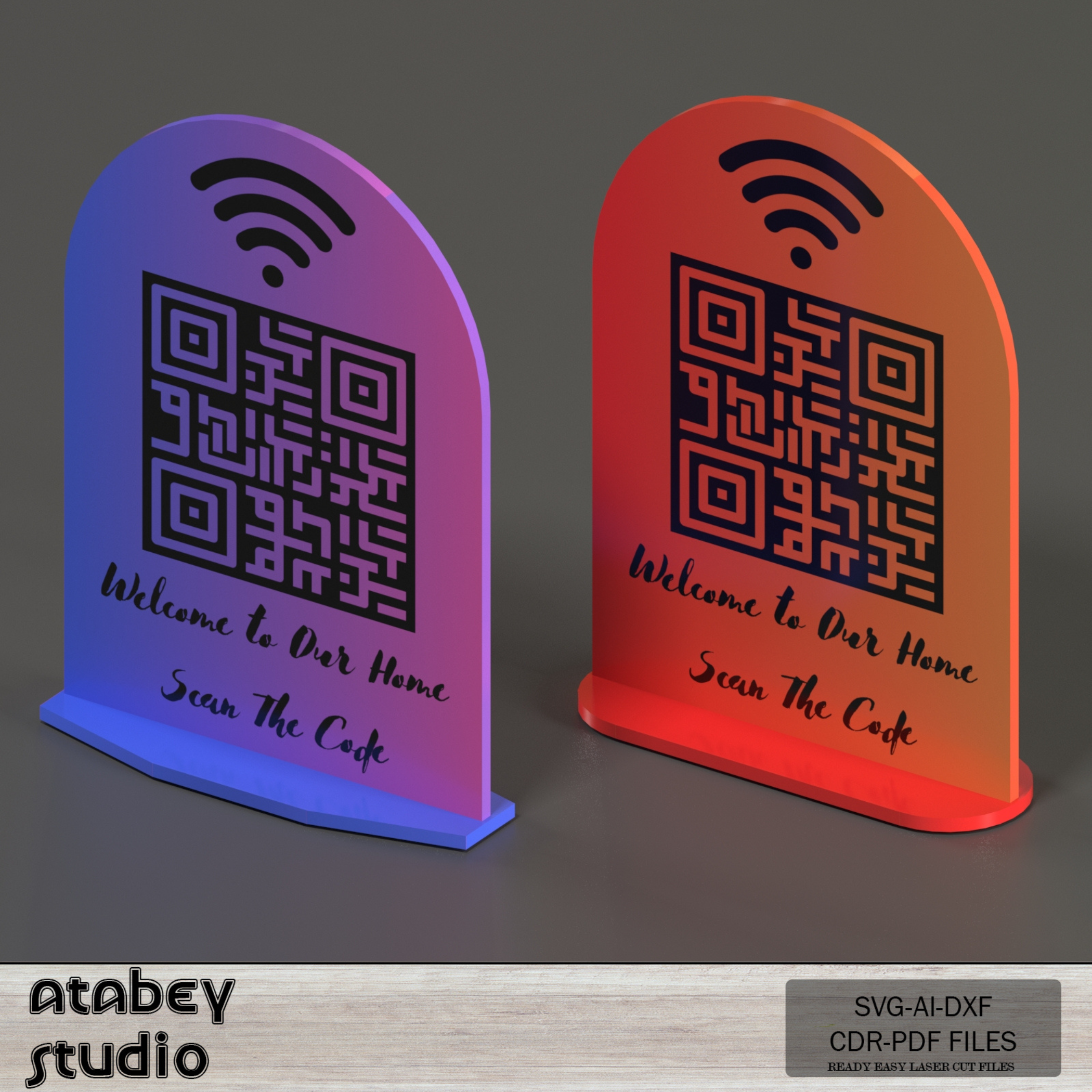 Custom WiFi QR Code Sign - Welcome to Our Home, Easy Wi-Fi Access - Ne ...