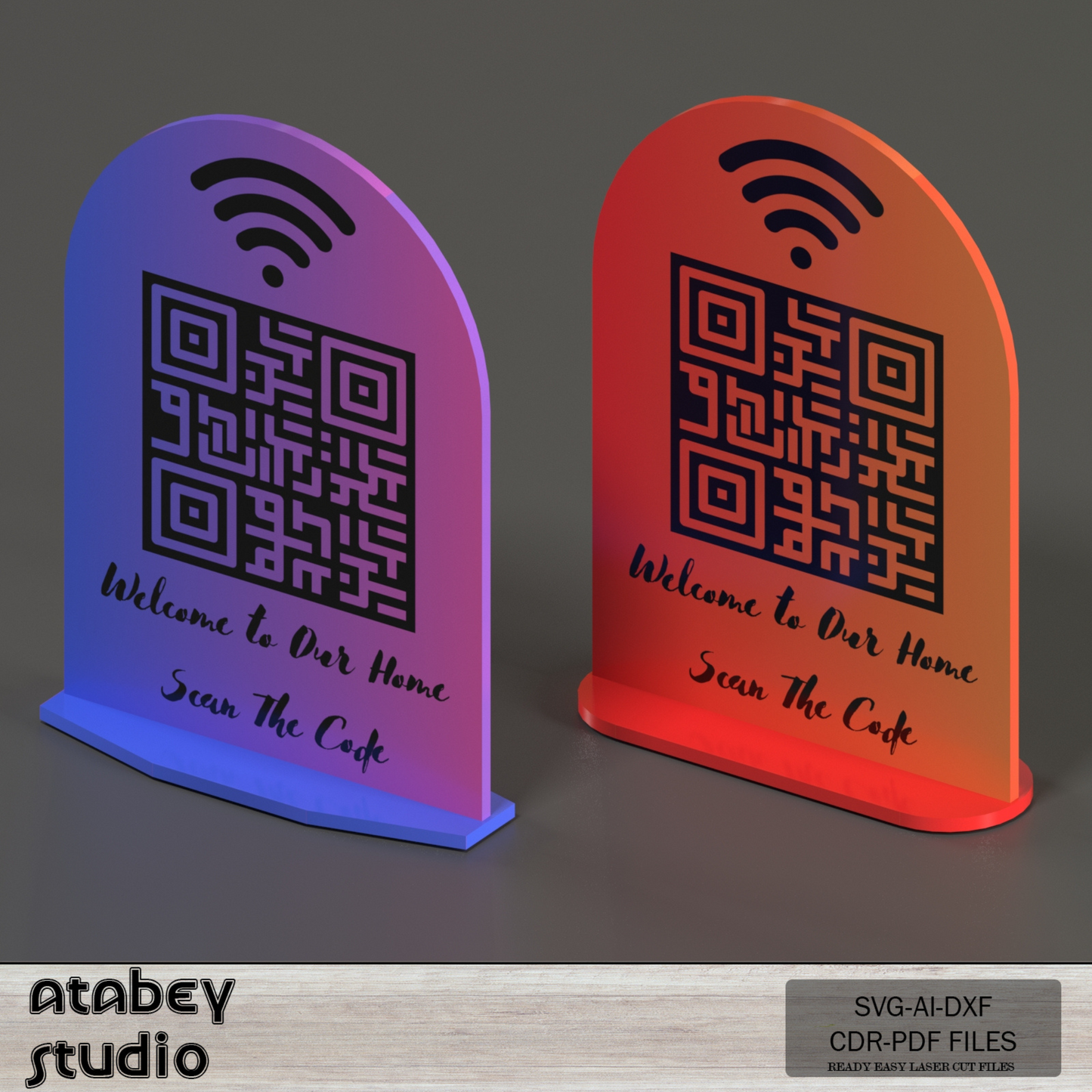 Custom WiFi QR Code Sign - Welcome to Our Home, Easy Wi-Fi Access - Network Information - Scan to Connect 859