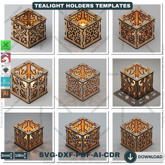 Snowflake Lantern Laser Cut Plans, Wooden Candle Box Template, Christmas Table Centerpiece, Winter Home Decor, 920