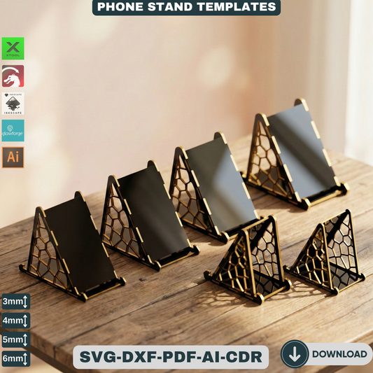 Phone Stand Laser Cut Files /Instant Download / laser cut template / laser cut pattern ADS112