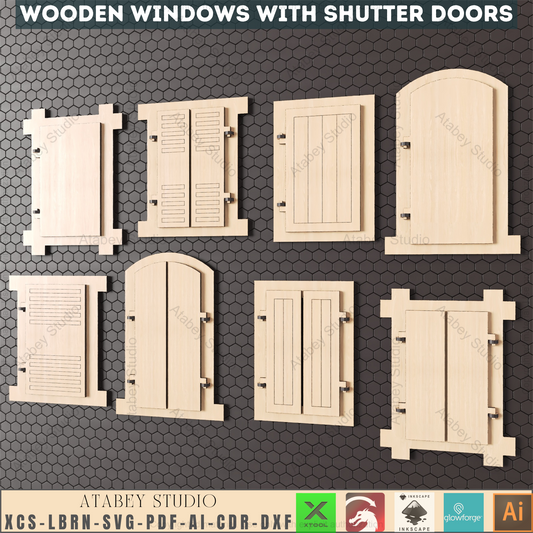 Laser Cut Decorative Window & Shutter Collection | 8 Unique Designs, DIY Craft Templates 942