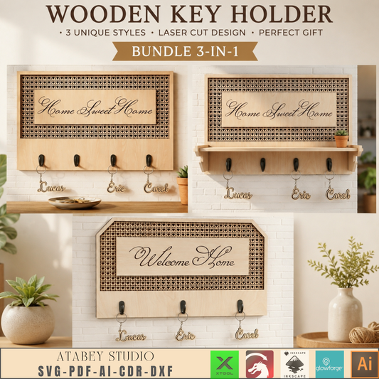 Elegant Rattan Cane Pattern Key Holder for Wall - Home Sweet Home Design 728