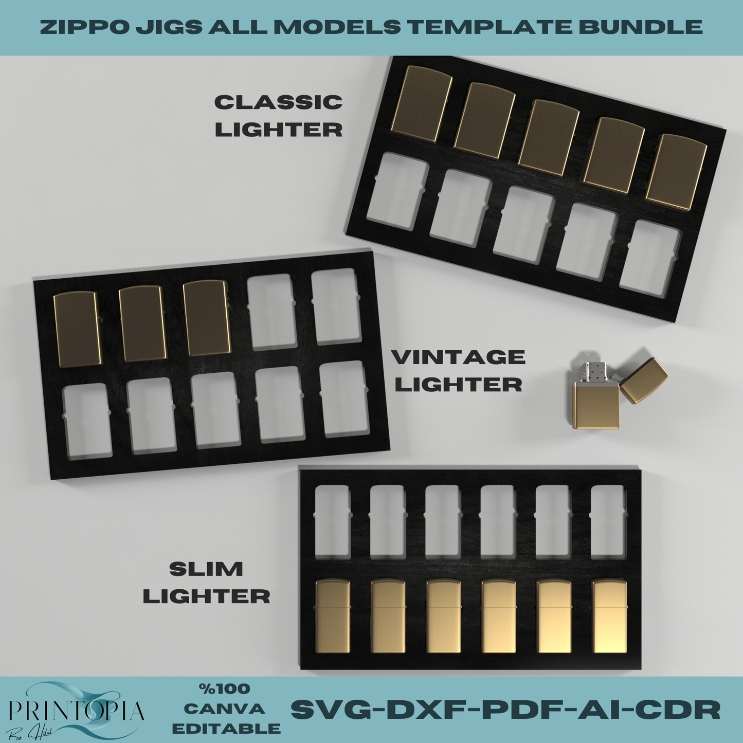 All Zippo Models Jig Template Bundle – Perfect for Laser Cutting & Engraving Projects 147