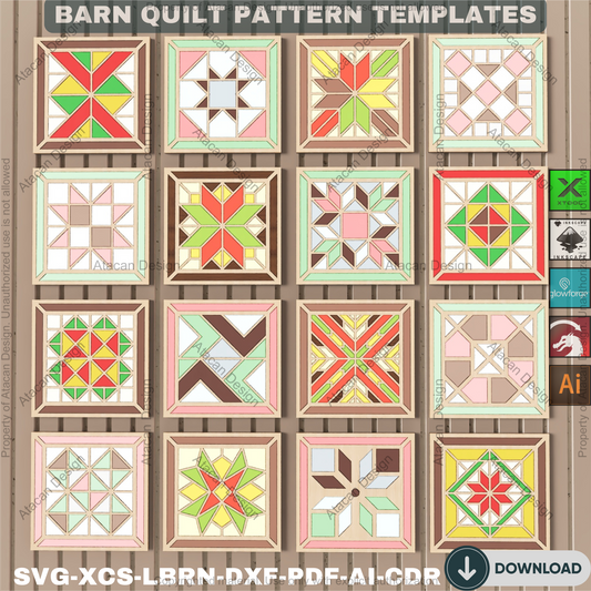 Festive Christmas Quilt Blocks SVG Bundle • Rustic Farmhouse Laser Cut Decor • Holiday Wall Art Coaster Templates • DIY Noel Craft Project 893
