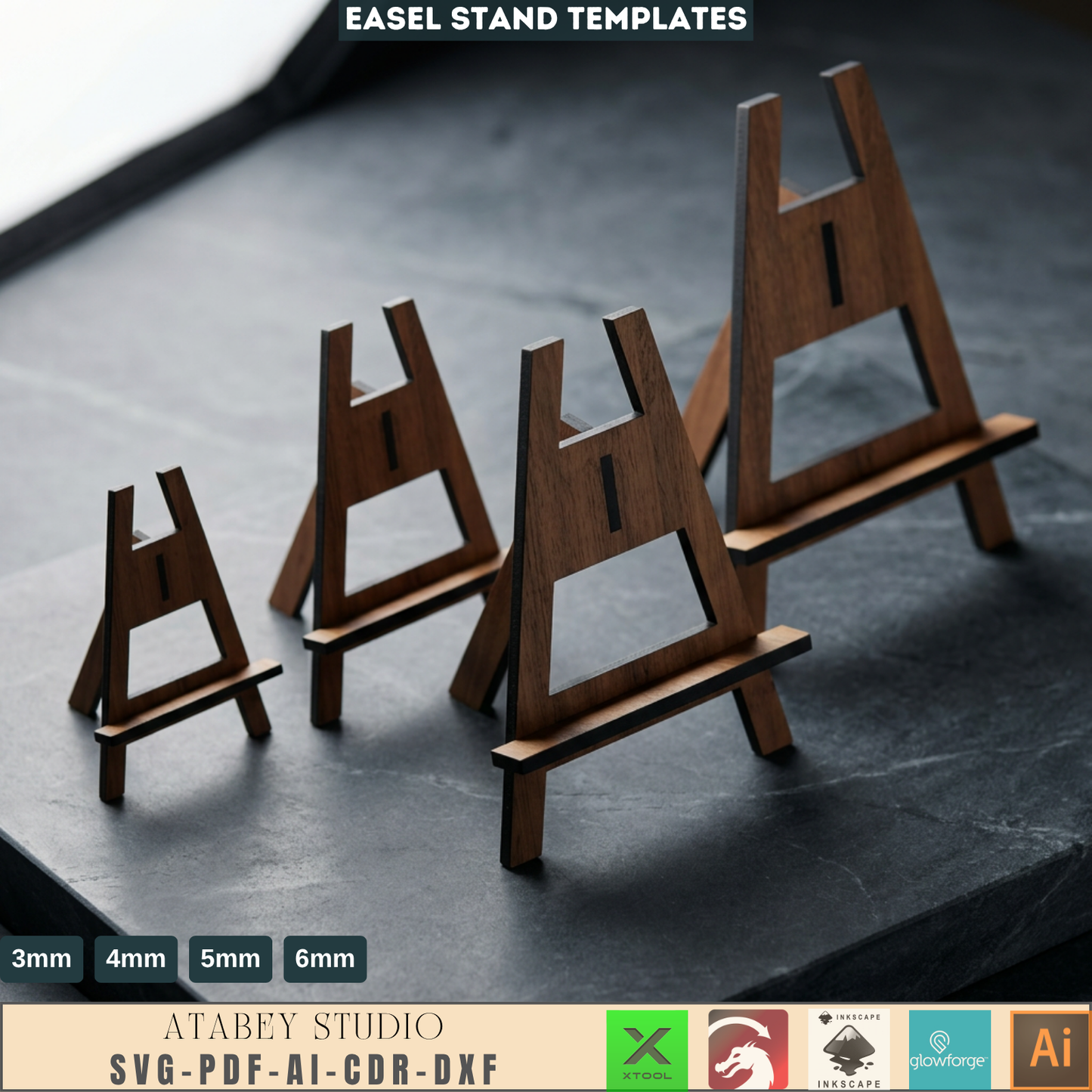 Wooden Easel Stand Art Display Stands Table Sign Laser Cut Picture Holder