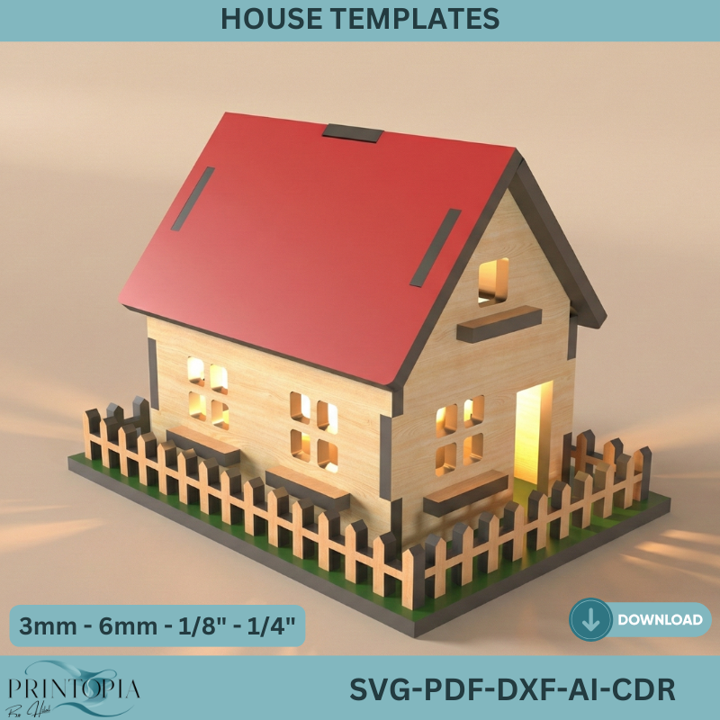 Dollhouse Laser Cut File Bundle  Perfect for Woodworking, DIY Miniature House Projects 131