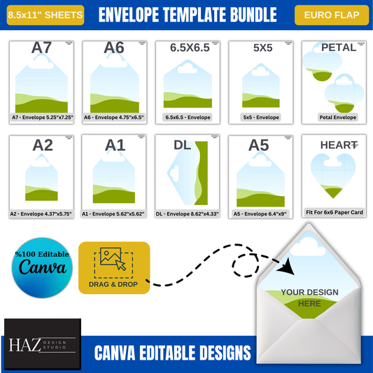 Versatile Envelope Template Set - Perfect for Invitations and Cards 351