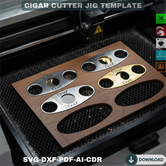Cigar Cutter Jig Template for Laser Cutting | Perfect for Personalized Groomsmen Gifts 749