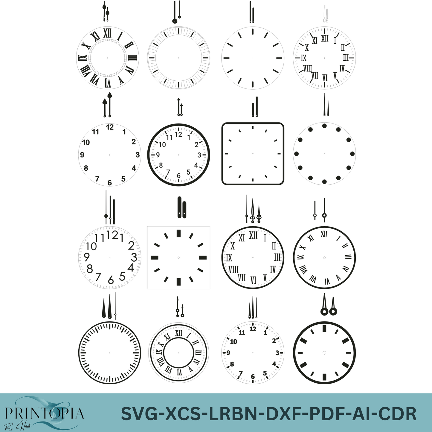 DIY Clockmaker's Resource, Vector Templates with Hands, SVG for Laser Cutting, CNC & Glowforge