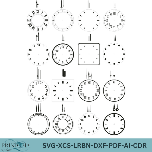 DIY Clockmaker's Resource, Vector Templates with Hands, SVG for Laser Cutting, CNC & Glowforge