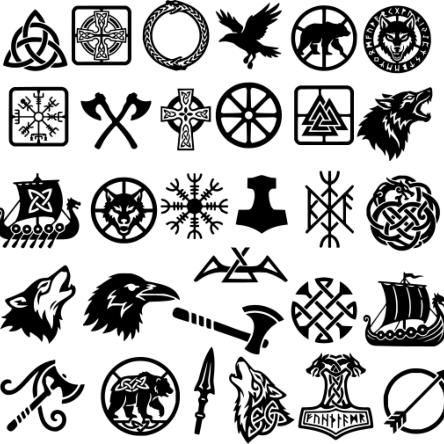 600+ Viking Celtic Design Bundle SVG Laser Cut Tattoo Norse Symbols Mega Pack