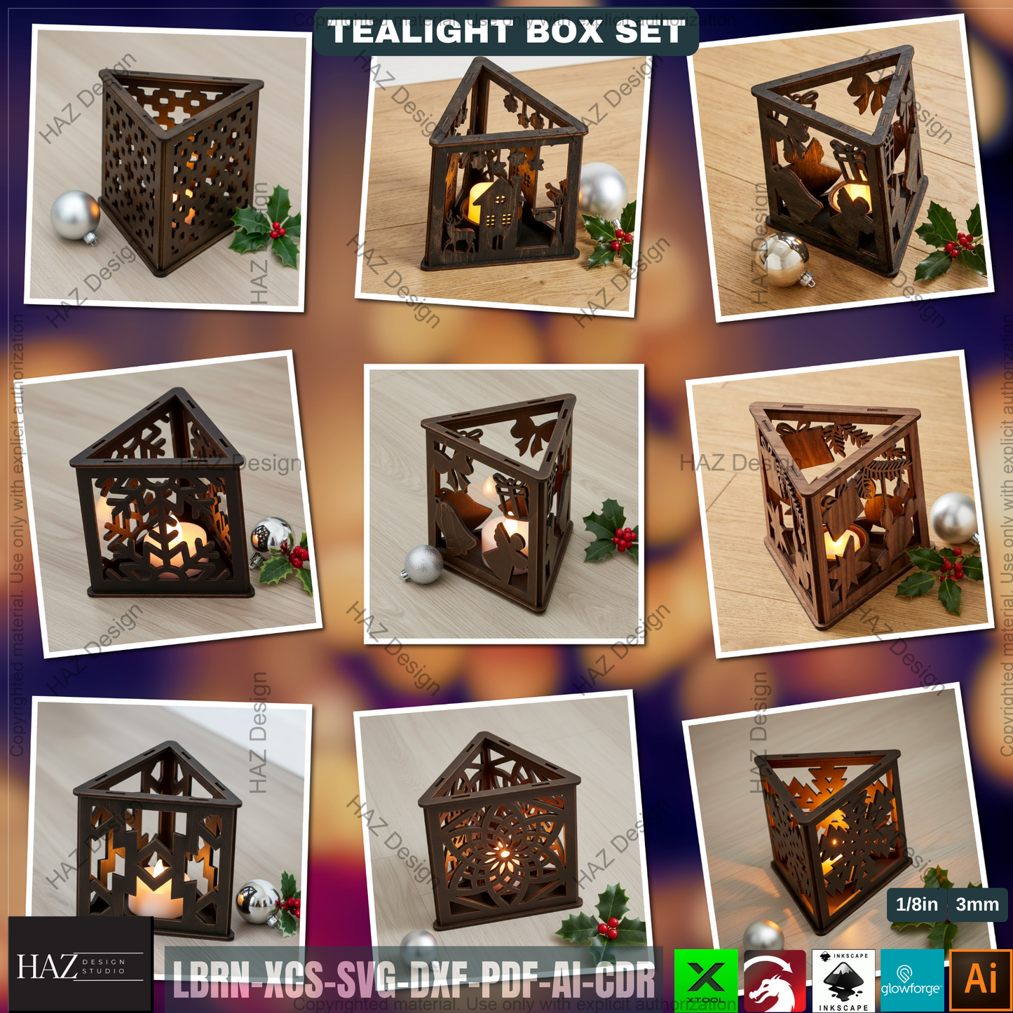 Christmas Lantern Laser Cut Plan, Triangle Tealight Holder, Xmas Table Centerpiece, Holiday Wood Decor 508