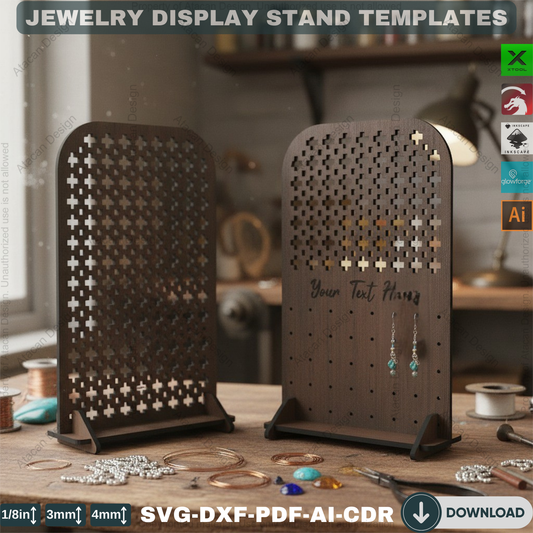 8 Style Earring Stand Laser Cut Svg Files / Earrings Holders / Jewellery Displays Glowforge DXF SVG CDR Ai Files 327