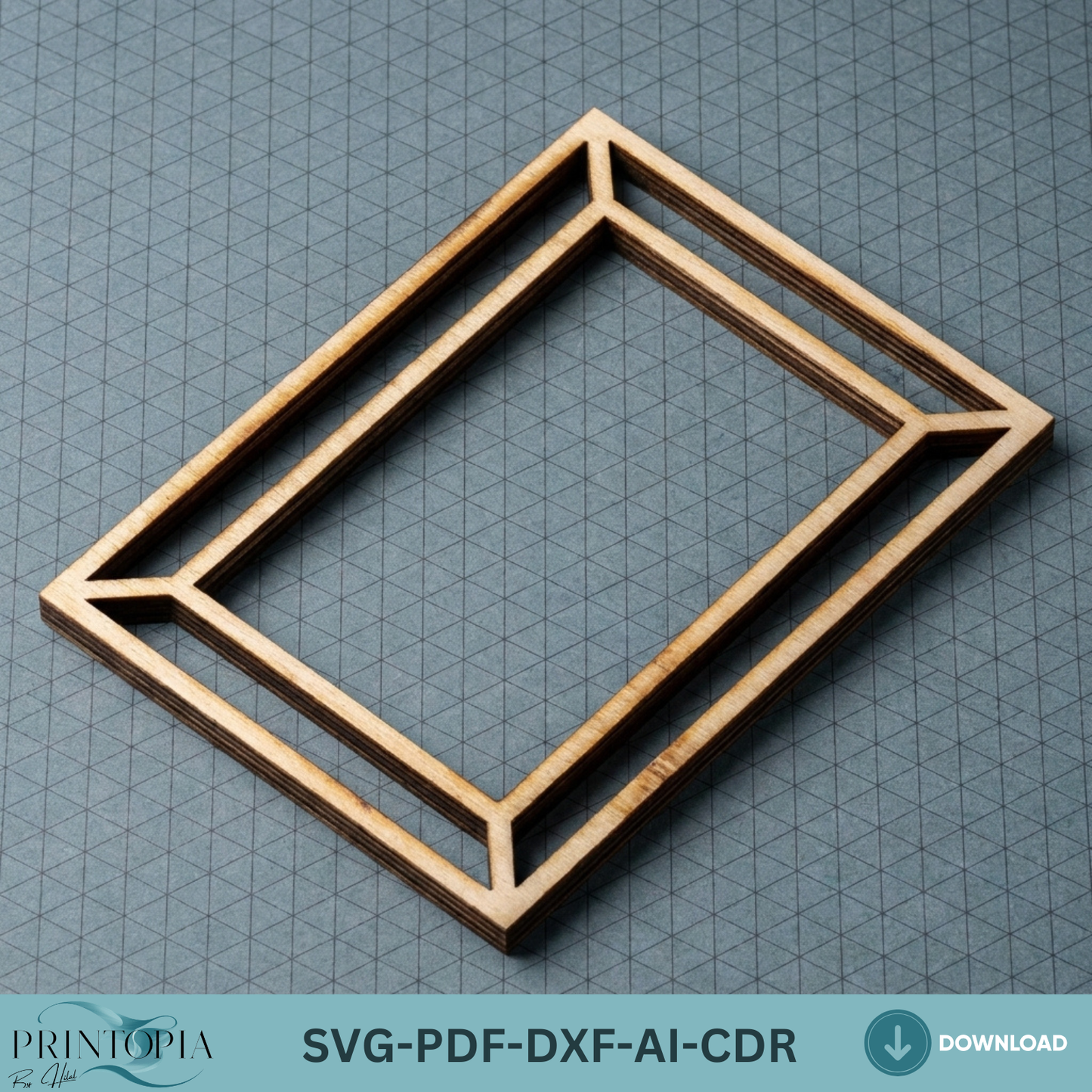 Plywood Blank Photo Frame Template Set, Wood Picture Frame Cutting File, Glowforge xTool Ready