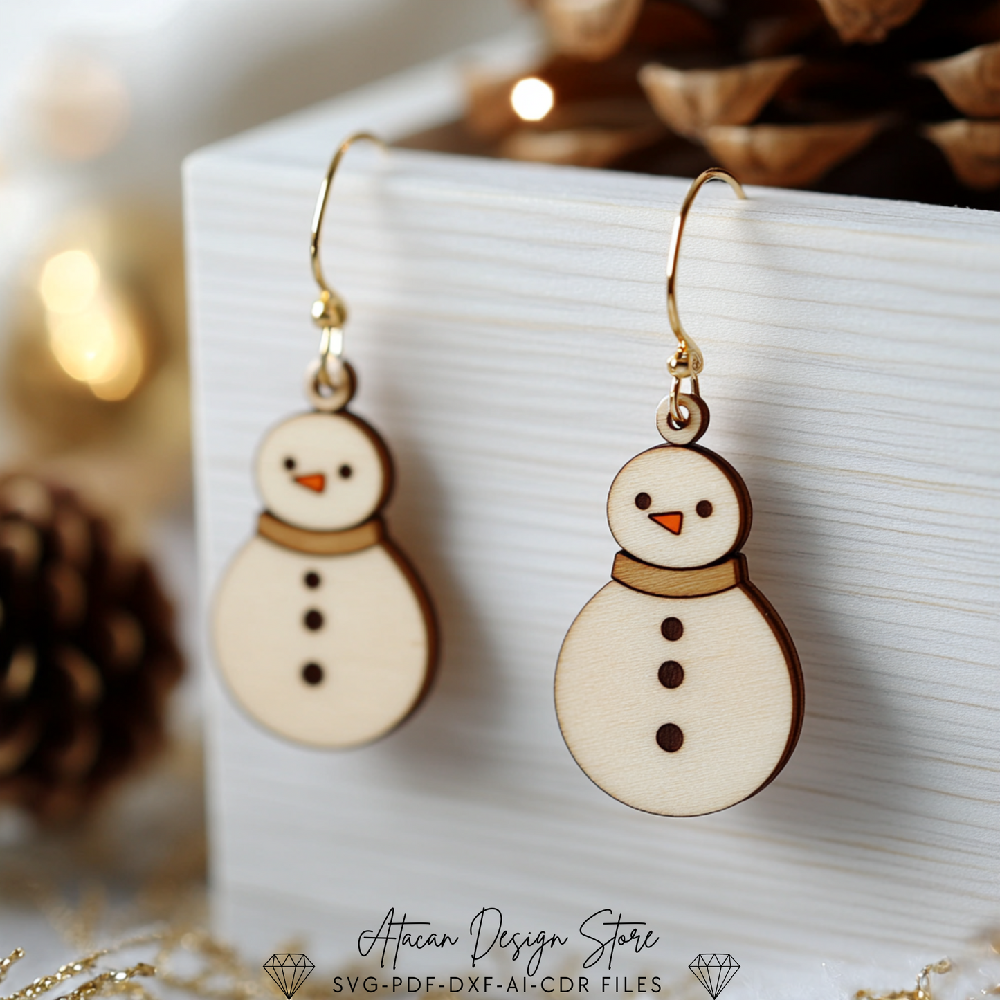 Christmas Earring Design Bundle | Laser Cut Templates for Snowflakes, Gifts & Santa Earrings 711