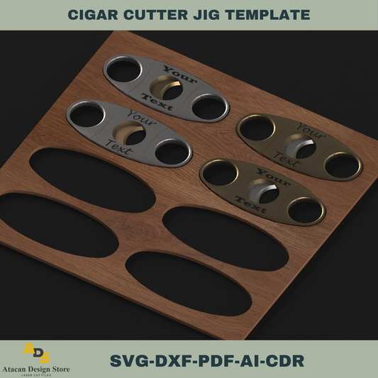 Cigar Cutter Jig Template for Laser Cutting | Perfect for Personalized Groomsmen Gifts 749