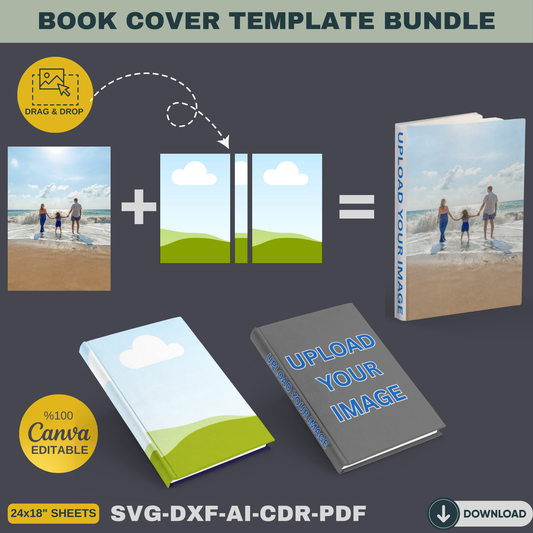 3D Book Cover Template SVG, Canva Editable Mockup for Authors, KDP Marketing Kit, Paper Craft Book Display, Instant Download 900