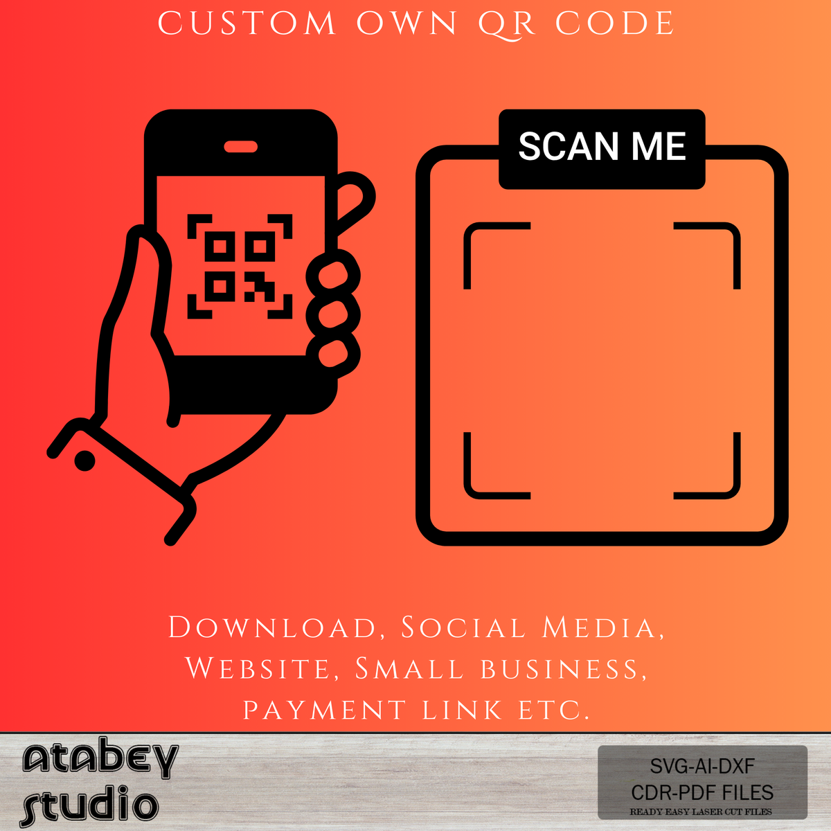 Scan Qr Code Sign Example Custom QR Code Signs for Business - Social Media & Payment Scan Displa ...