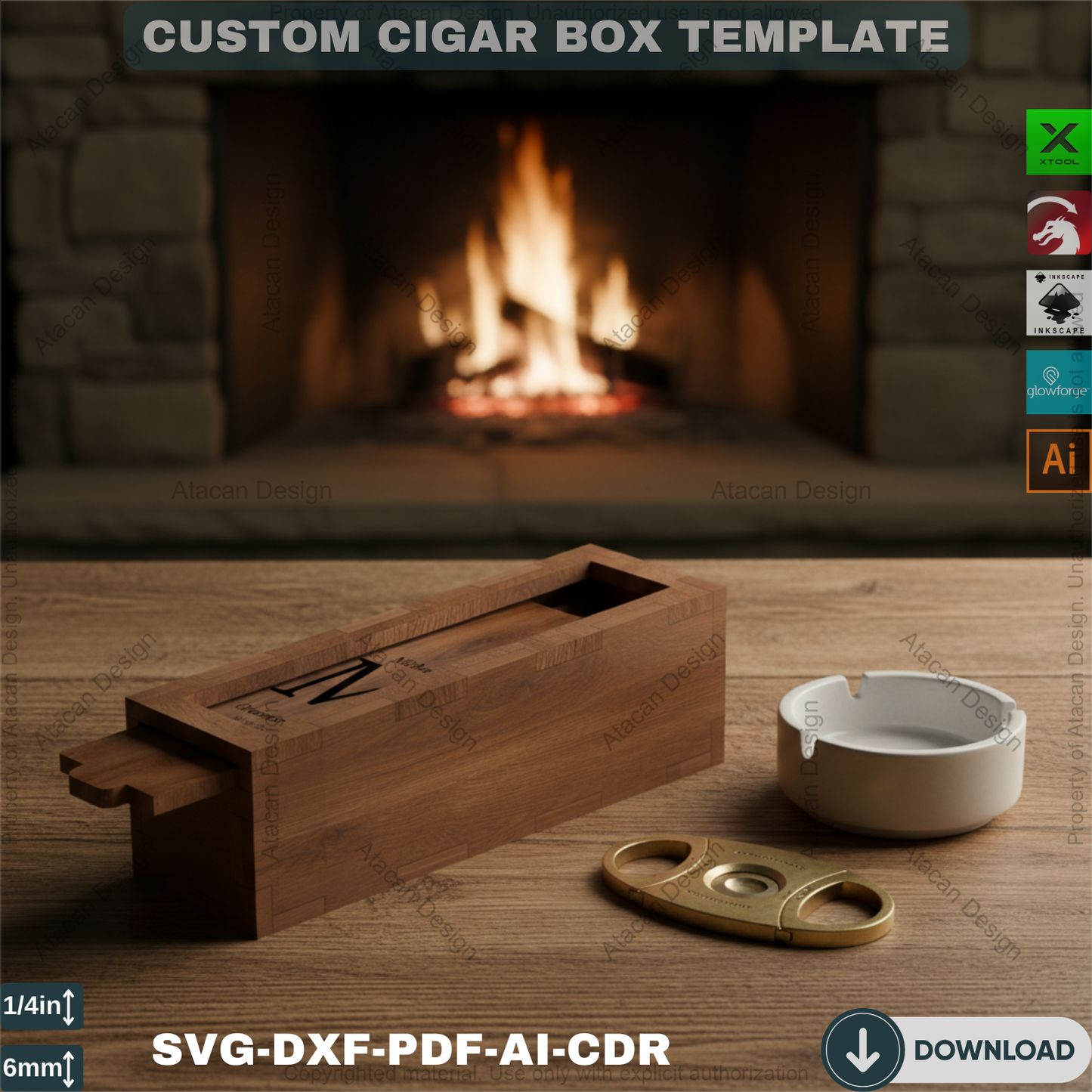 Personalized Cigar Box Laser Cutting File | Perfect for Groomsmen Gifts & Special Occasions 748