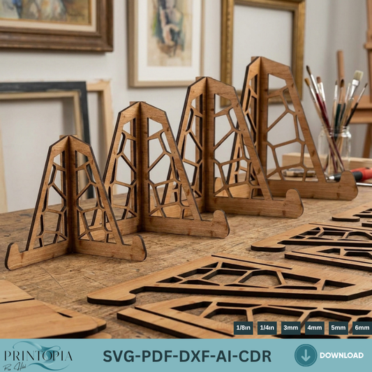 Wooden Easel Stand Bundle LaserCut Templates Display Stand for Art Picture Frame Book Holder