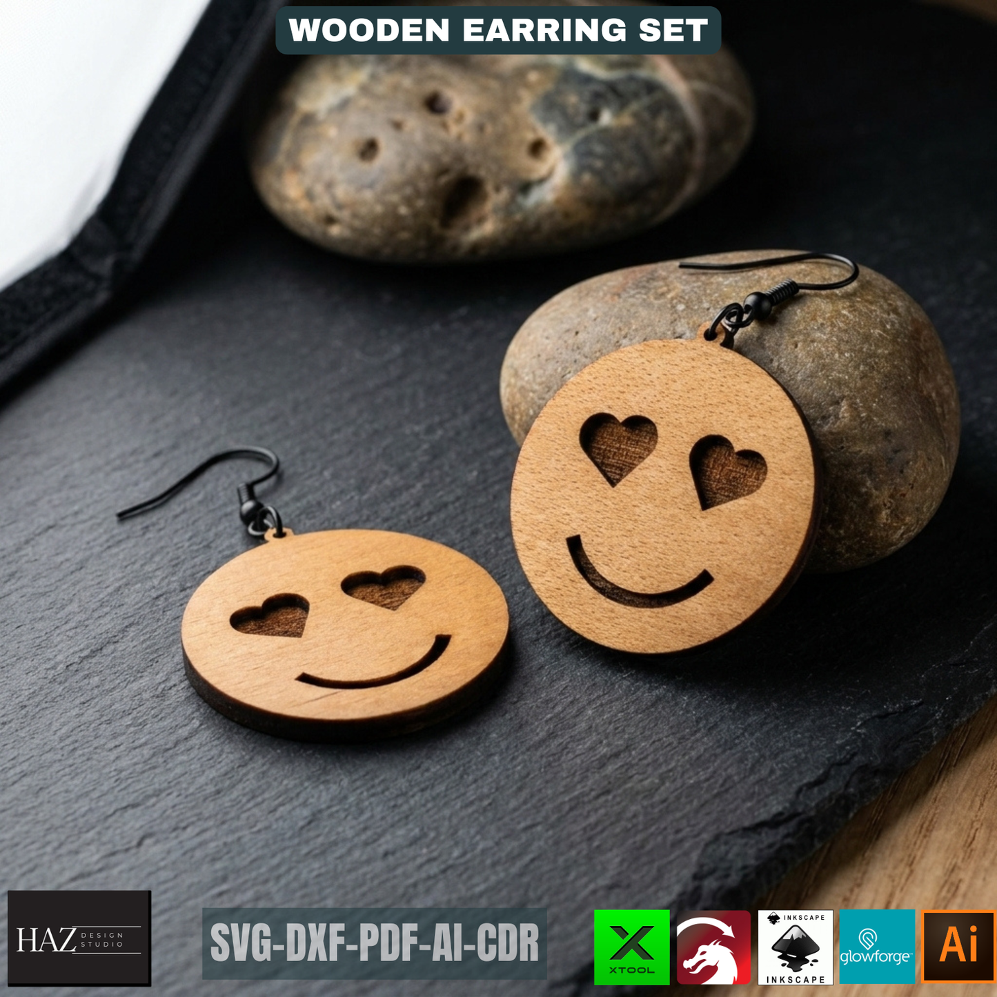 Unique Laser Cut Earring SVG Bundle - Modern Wooden Jewelry Designs - Craft Files for XTool 479