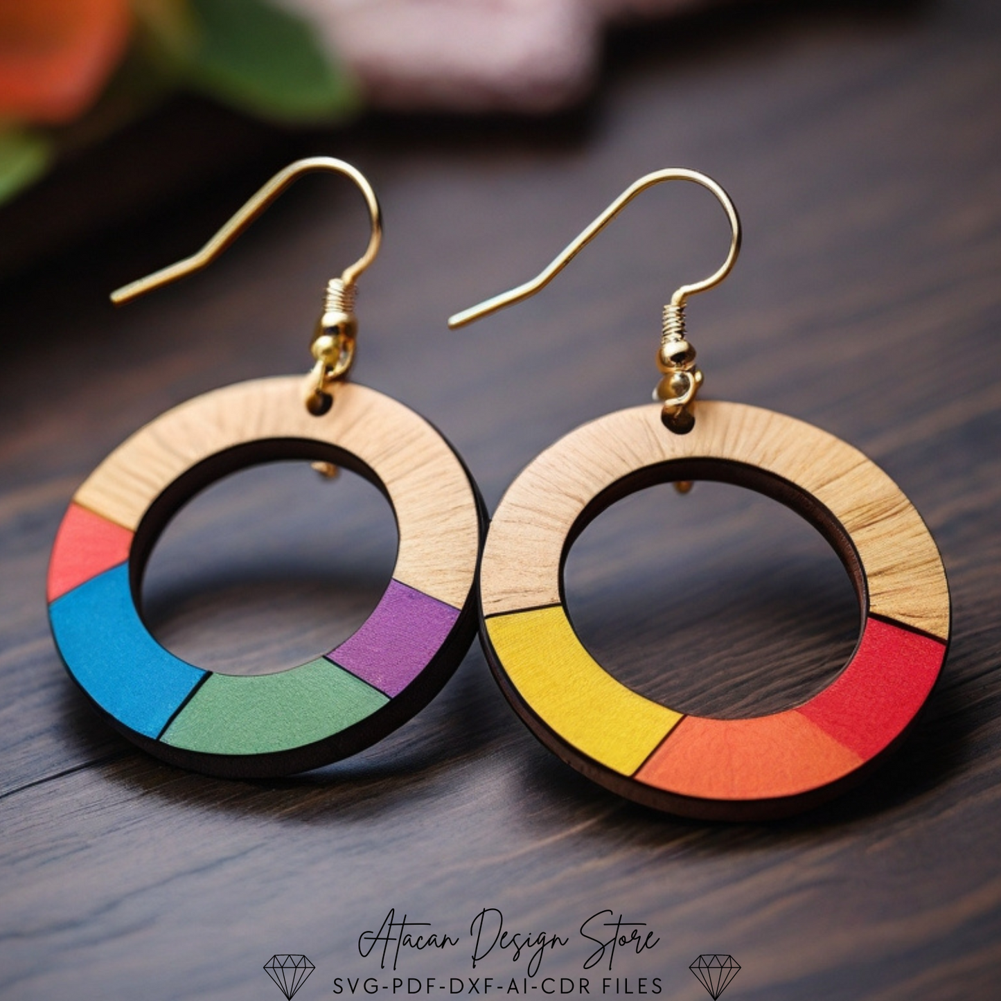 Colorful Rainbow Earrings Design Bundle | DIY Laser Cut Jewelry Patterns for Unique Crafting 682