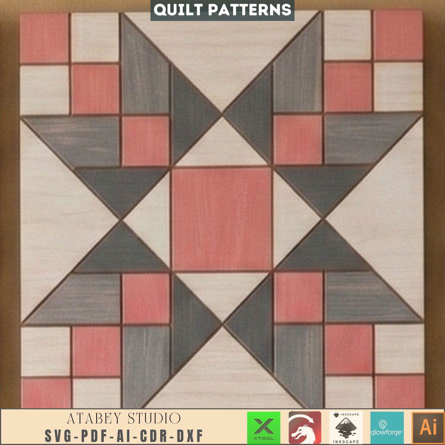 Quilt Block Patterns Geometric Wall Art Mosaic Panel DIY Patchwork Craft Blueprints 990