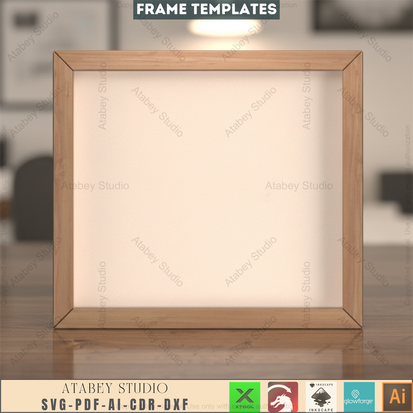 Laser Cut Frame File Bundle | 8 Sizes Included | DIY Wood Photo Decor,Easy Cut Frame Set for Laser | Square & Rectangle Multi Pack 652