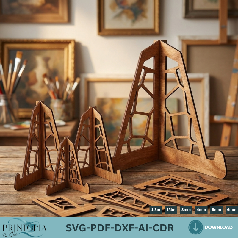 Wooden Easel Stand Bundle LaserCut Templates Display Stand for Art Picture Frame Book Holder