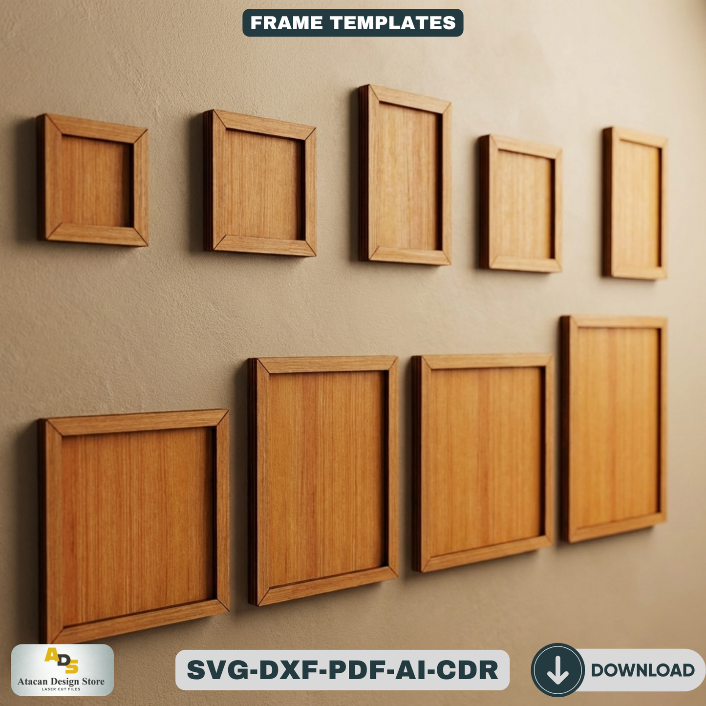 Picture Frame Laser Cut Files Wood Photo Frame Templates Various Sizes 456