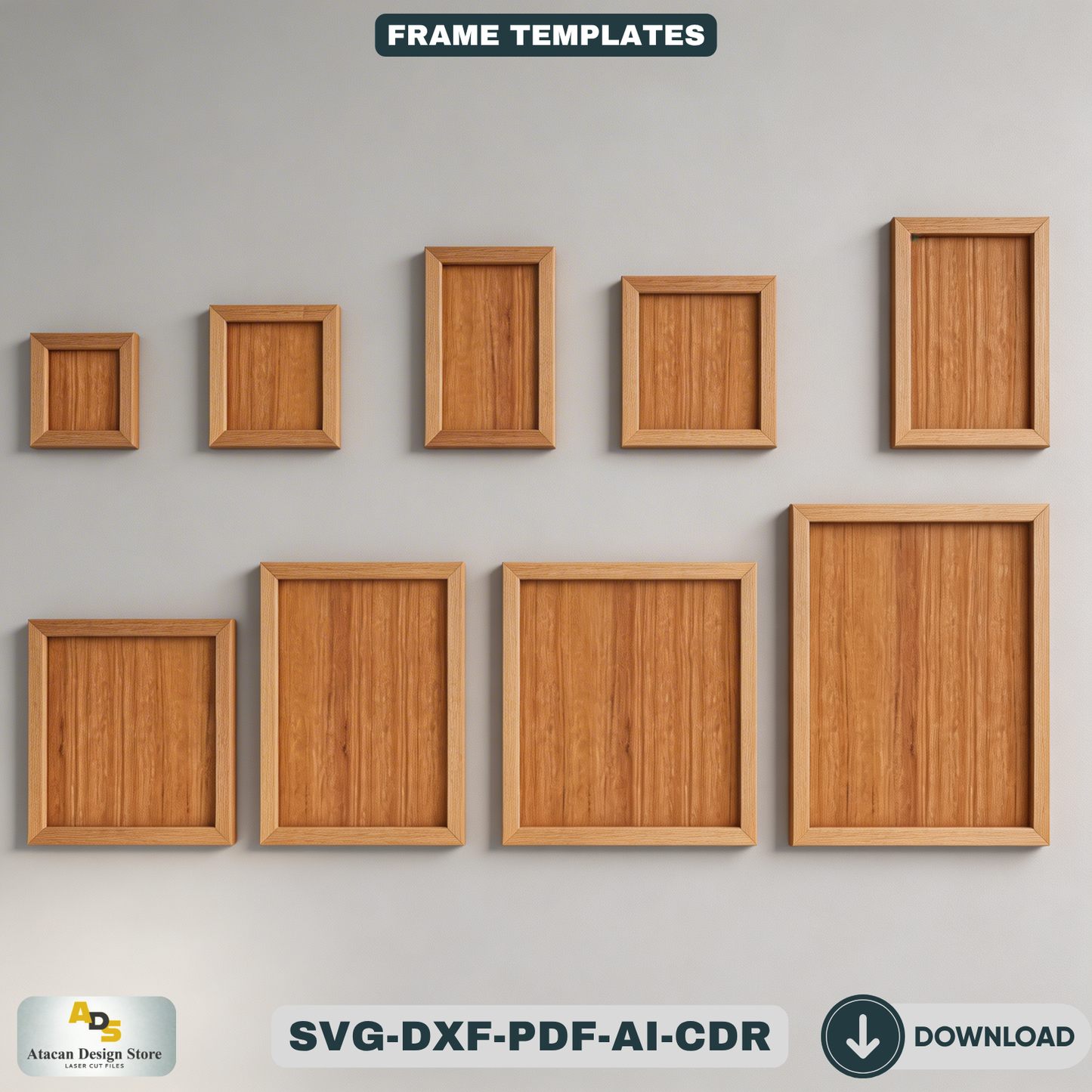 Picture Frame Laser Cut Files Wood Photo Frame Templates Various Sizes 456
