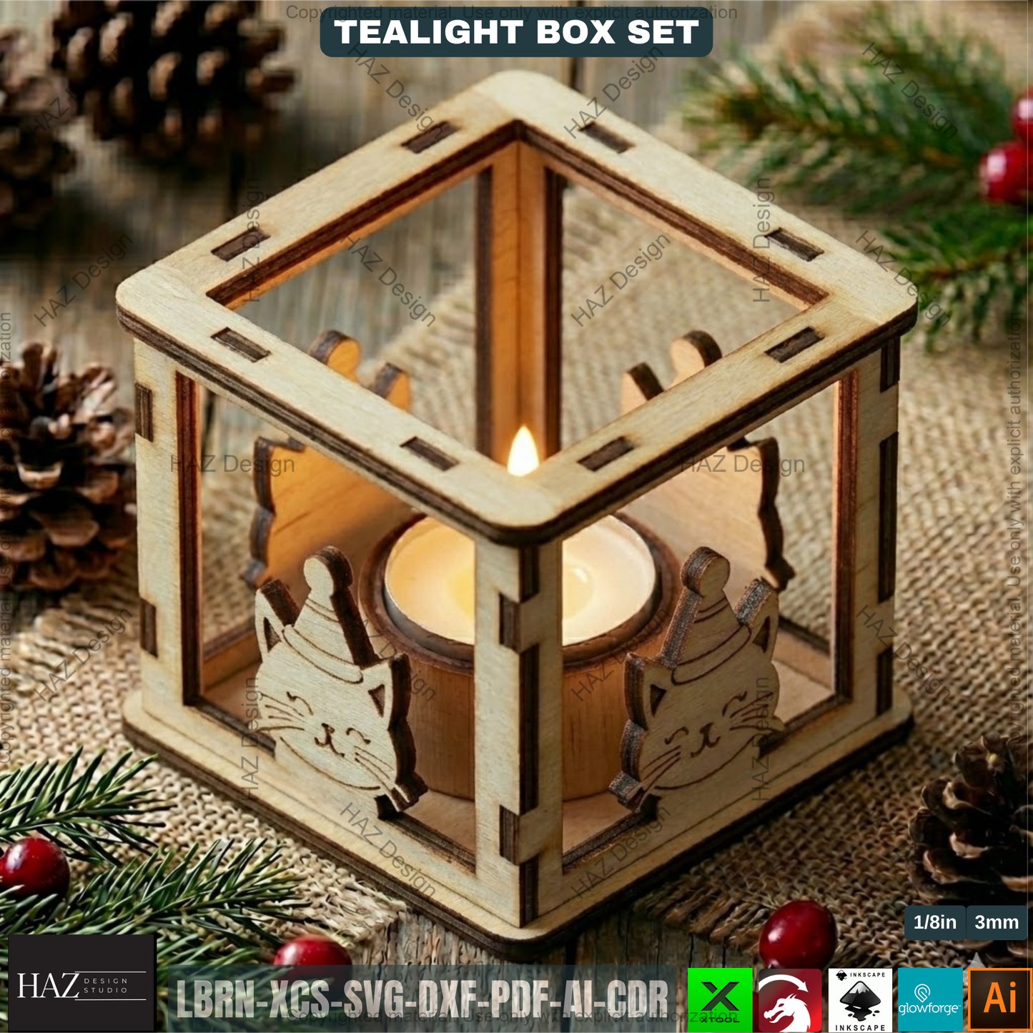 Lantern Laser Cut Plans, Wooden Candle Box Template, Christmas Table Centerpiece, Winter Home Decor 502