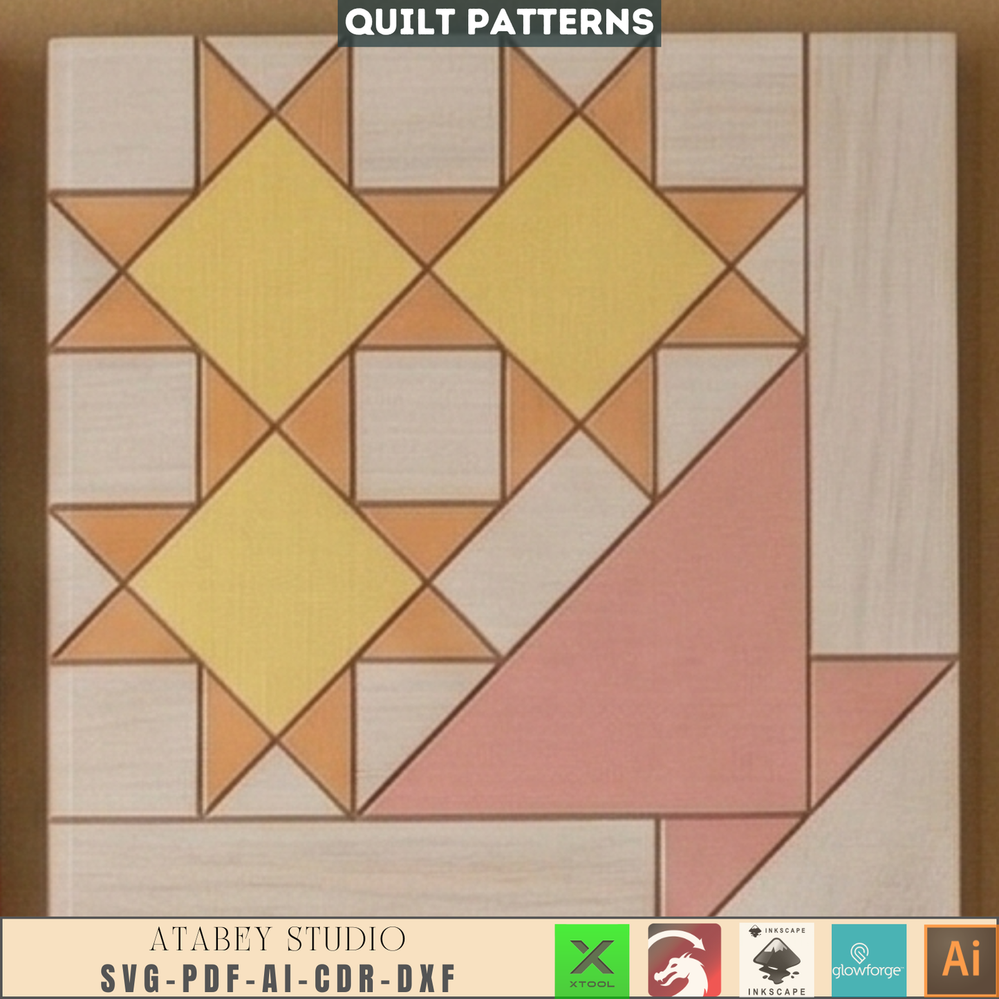 Quilt Block Patterns Geometric Wall Art Mosaic Panel DIY Patchwork Craft Blueprints 990