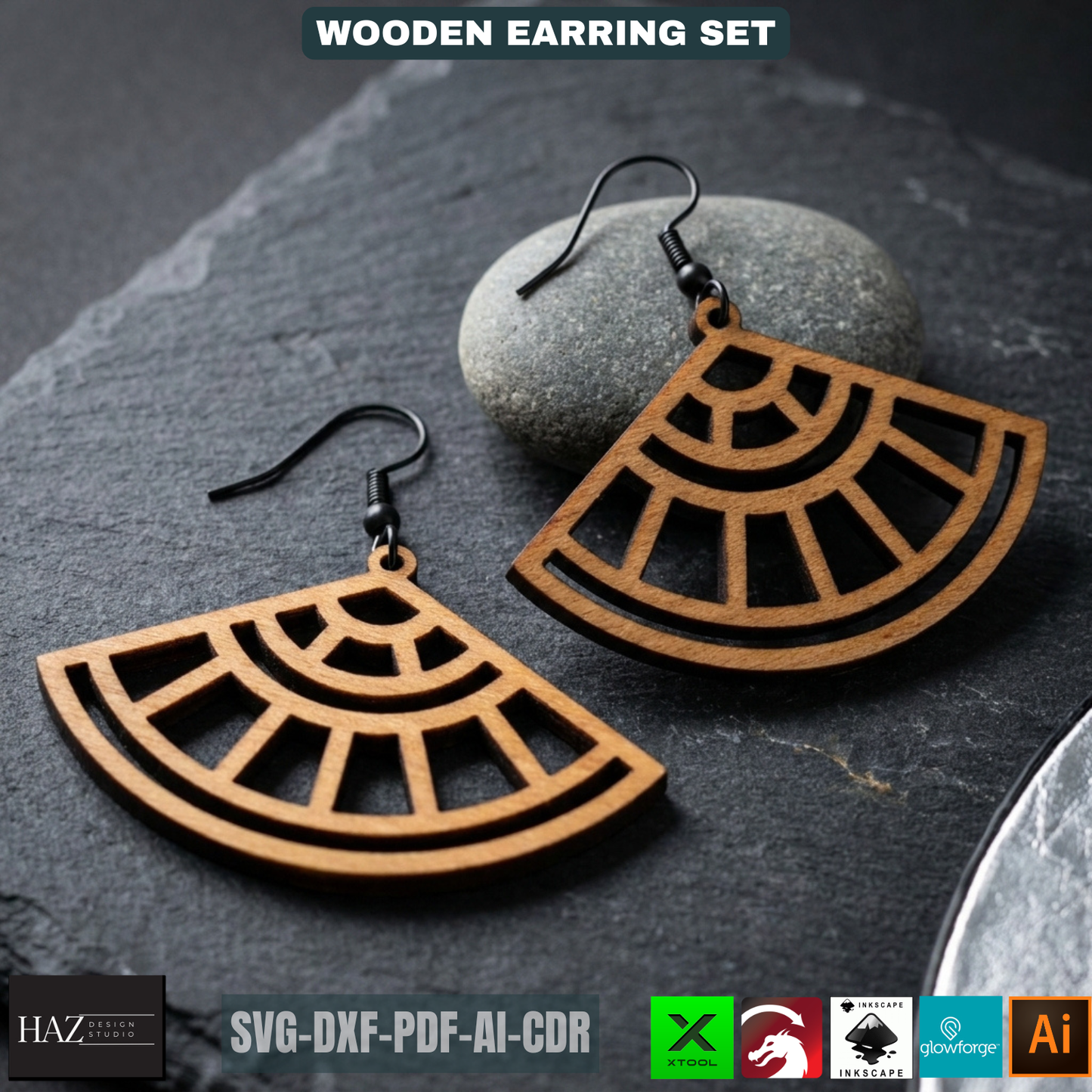 Unique Laser Cut Earring SVG Bundle - Modern Wooden Jewelry Designs - Craft Files for XTool 479